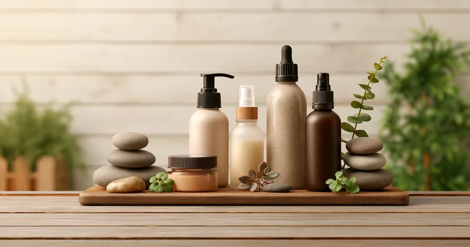 tchitcha. cosmetic packaging on wooden table with stones and 723881dd 3bca 475f 9ff3 45578f32bce9 1 pour reflux stress